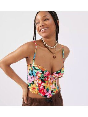FOR LOVE & LEMONS Mallory Floral Bustier Top Size Medium